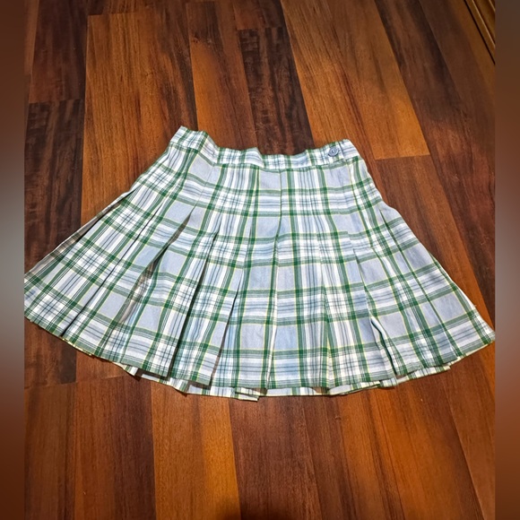 NWT Aerie American Eagle Blue & Green Plaid Y2K Inspired Pleated Mini Skirt - Picture 3 of 13